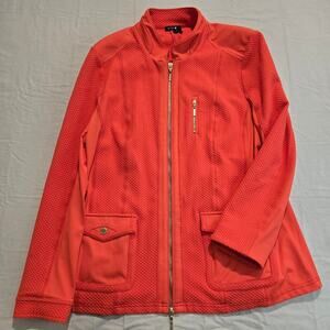 Bylyse Long Sleeve Orange Full-zip Jacket Size XL Elevated Activewear